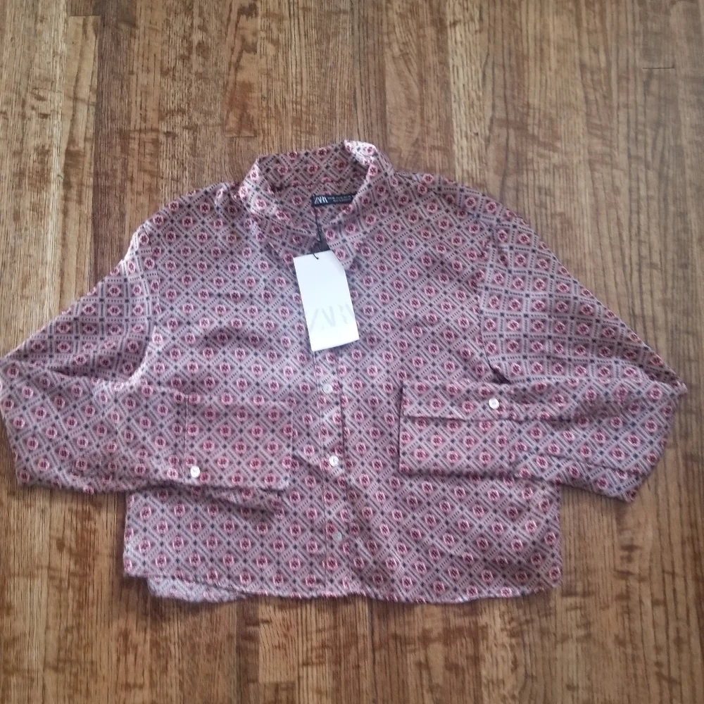 Zara Button Up Top - Picture 1 of 6